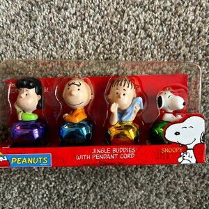 Vintage 2004 Peanuts Gang Jingle Buddies Ornaments With Pendant Cord For Hanging